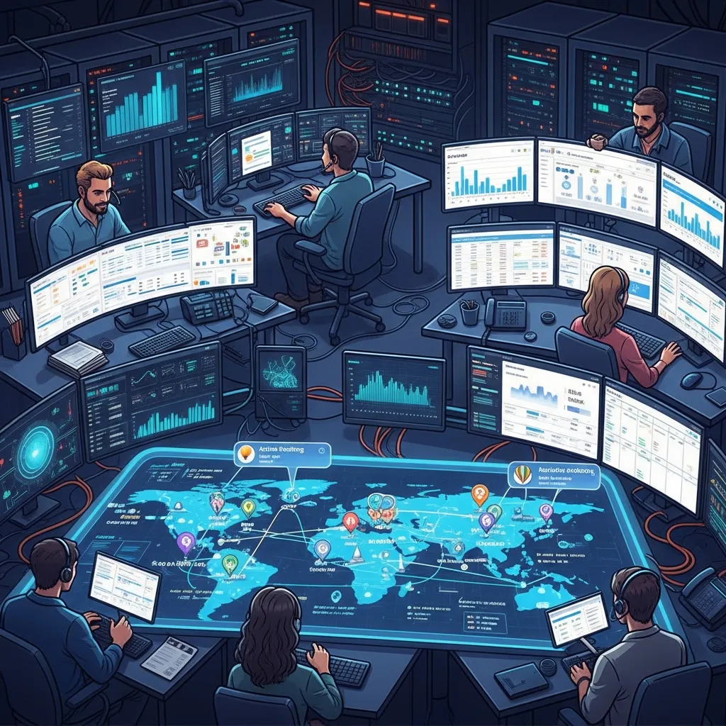 Travel marketplace booking process illustration
